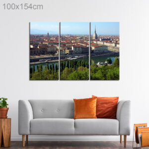 Po river and Mole Antonelliana Tower in Turin, Italy