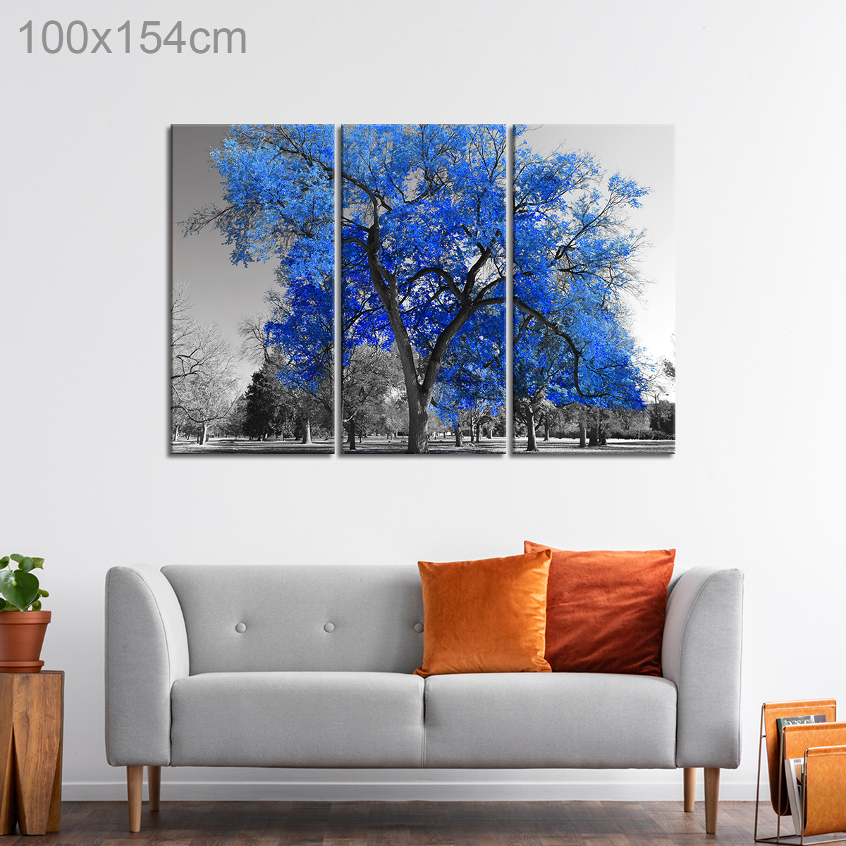 Blue Tree in a Black and White Landscape