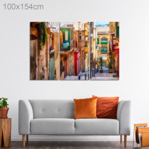 Traditional Narrow Street in Valletta, Malta