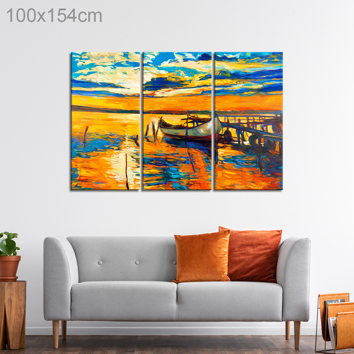 Docked Boat Oil Painting