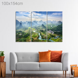 View of the Karst Mountains and Li River, China