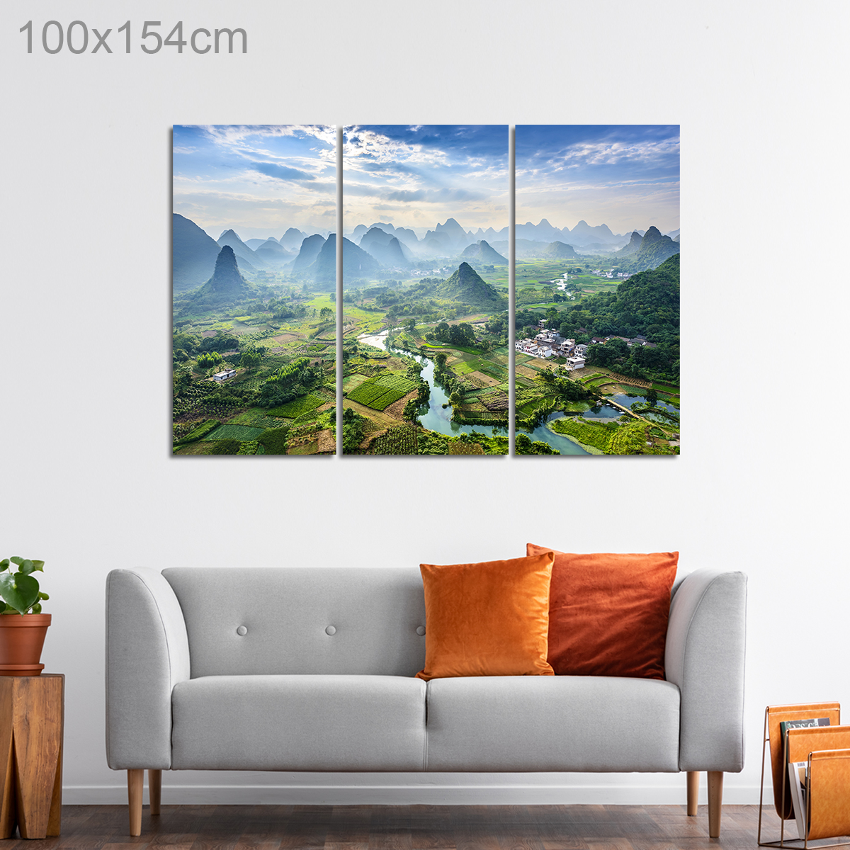 View of the Karst Mountains and Li River, China