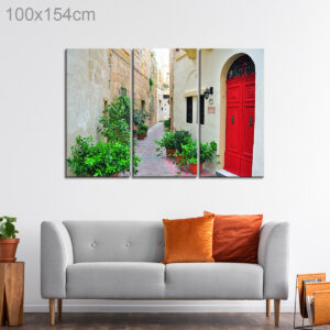 Alley Way of Houses in Valletta, Malta