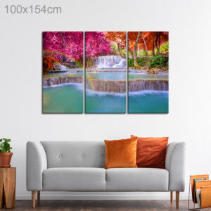 Waterfall in Colorful Forest