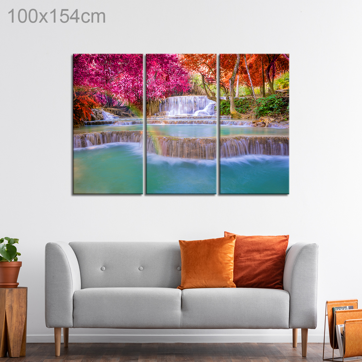 Waterfall in Colorful Forest