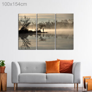 Sunrise at a Misty Lake