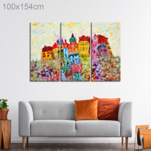 Colorful Block of Houses Painting