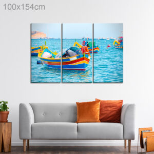 Luzzu Fishing Boat Docked at Marsaxlokk, Malta