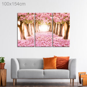 Pink Flower Tree Walkway