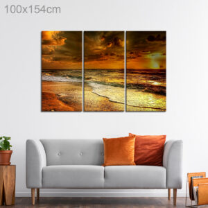 View of the Sunset over a Beach