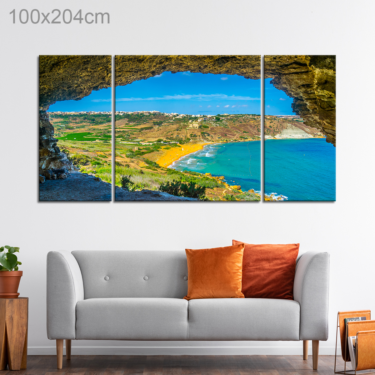 View of Ramla Bay from Il-Mixta Cave, Gozo