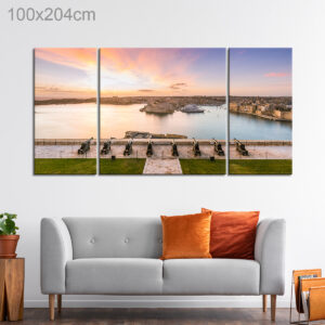 View of Three Cities of Malta at Sunset