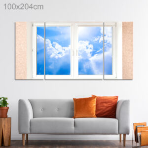 Cloudy Sky Through a Window