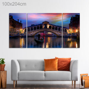 Gondola and Rialto Bridge, Venice