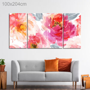 Watercolor Peony Flowers
