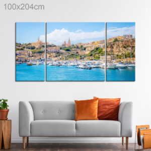 Panoramic View of Mgarr Harbor, Gozo