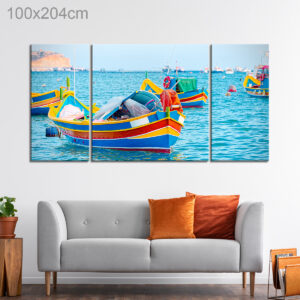 Luzzu Fishing Boat Docked at Marsaxlokk, Malta