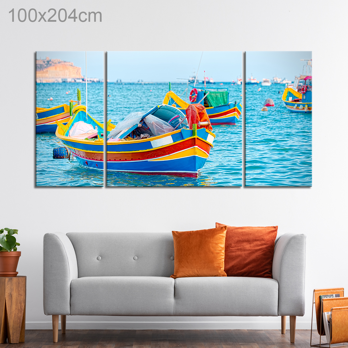 Luzzu Fishing Boat Docked at Marsaxlokk, Malta