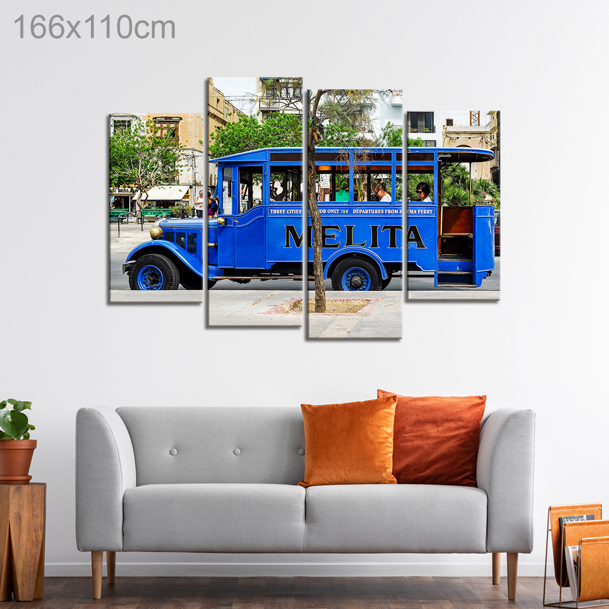 Blue Tourist Bus in Sliema, Malta