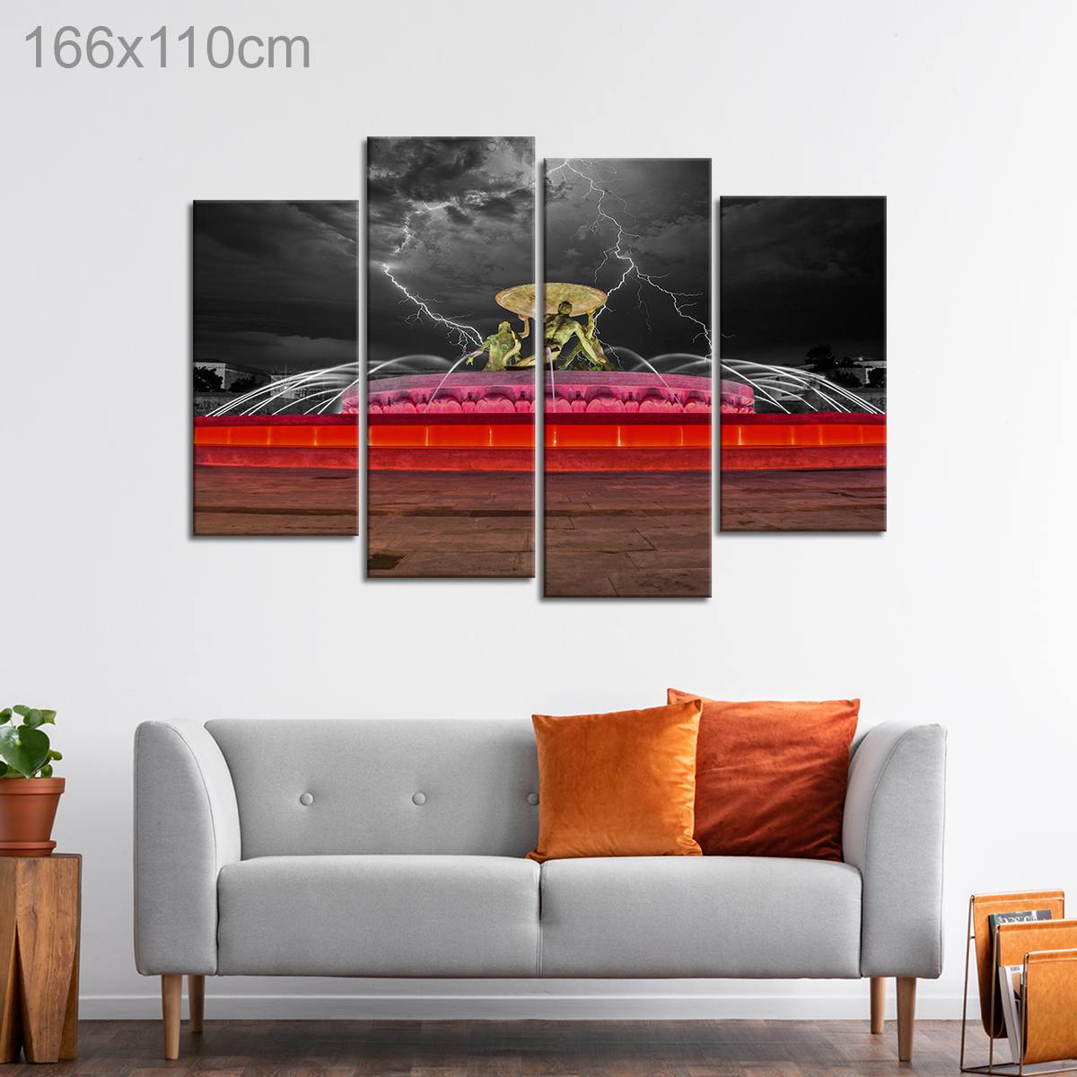 Neon Lights at the Triton Fountain, Valletta