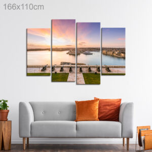 View of Three Cities of Malta at Sunset