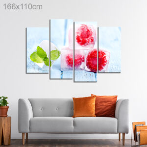 Raspberry and Mint Leaf Ice Cubes