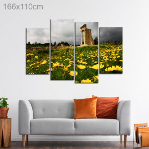 Ruins in Yellow Flower Field