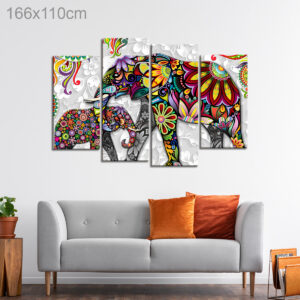 Colorful Illustrated Elephant Artwork