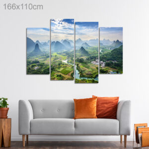 View of the Karst Mountains and Li River, China