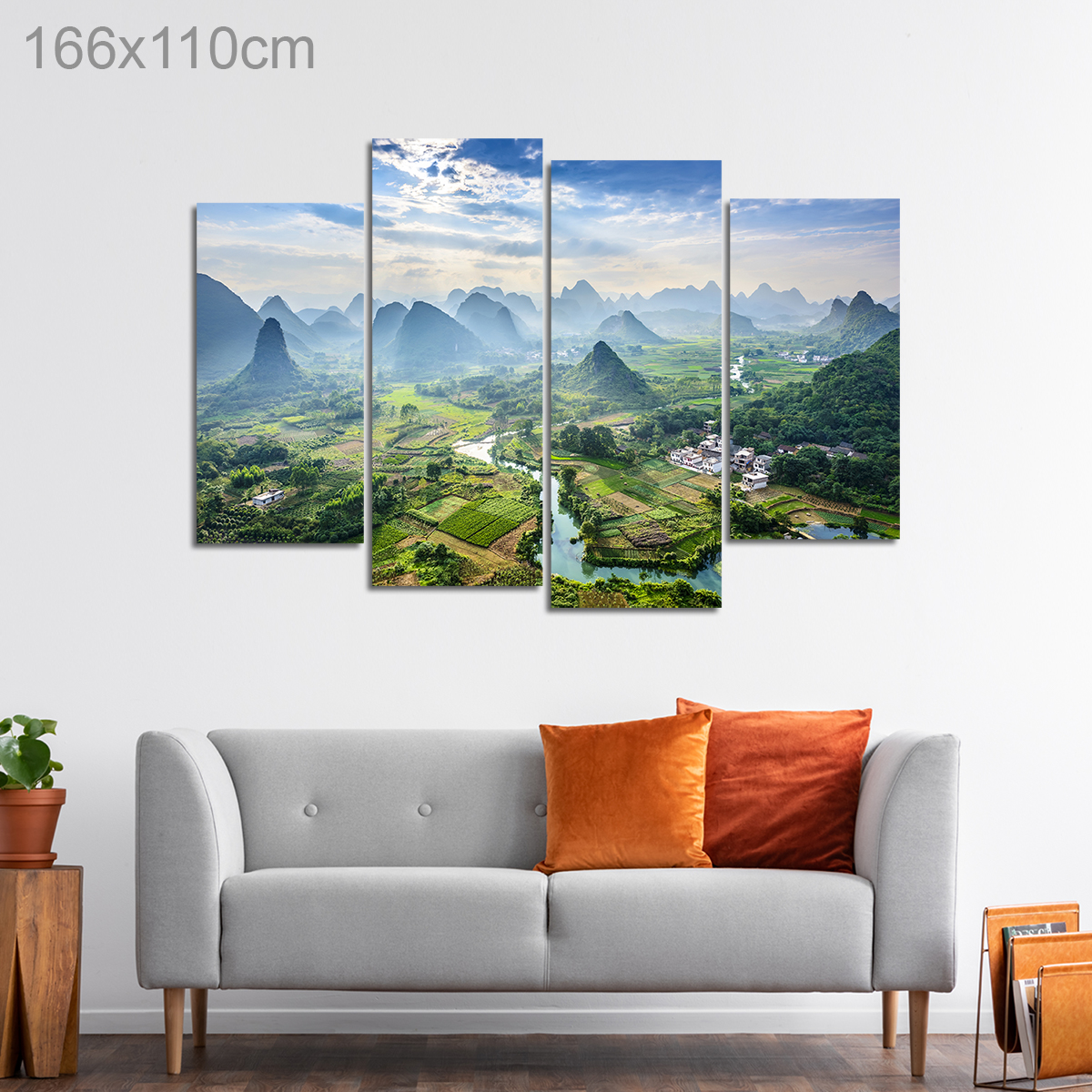 View of the Karst Mountains and Li River, China