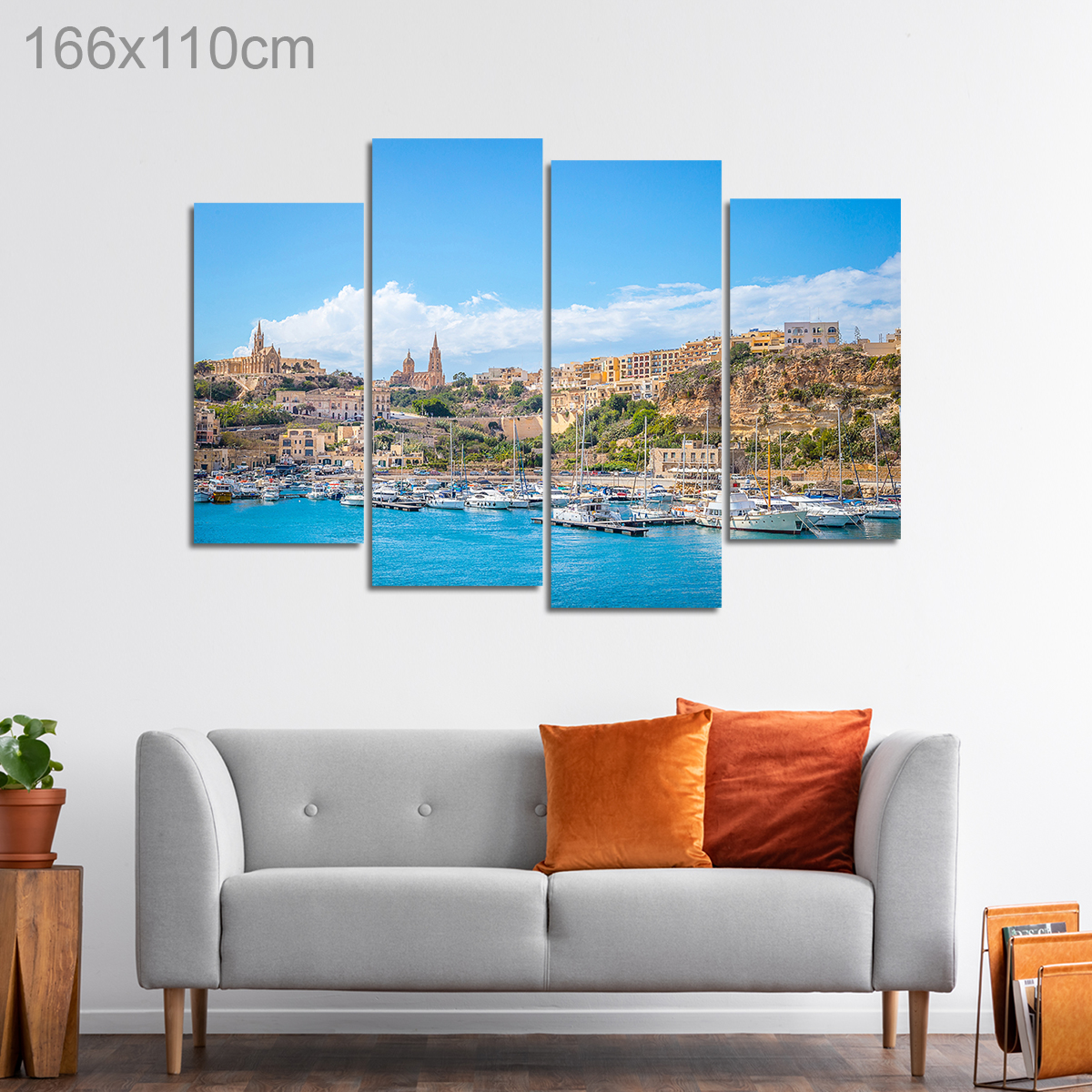 Panoramic View of Mgarr Harbor, Gozo