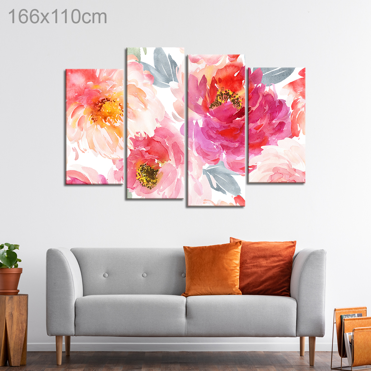 Watercolor Peony Flowers