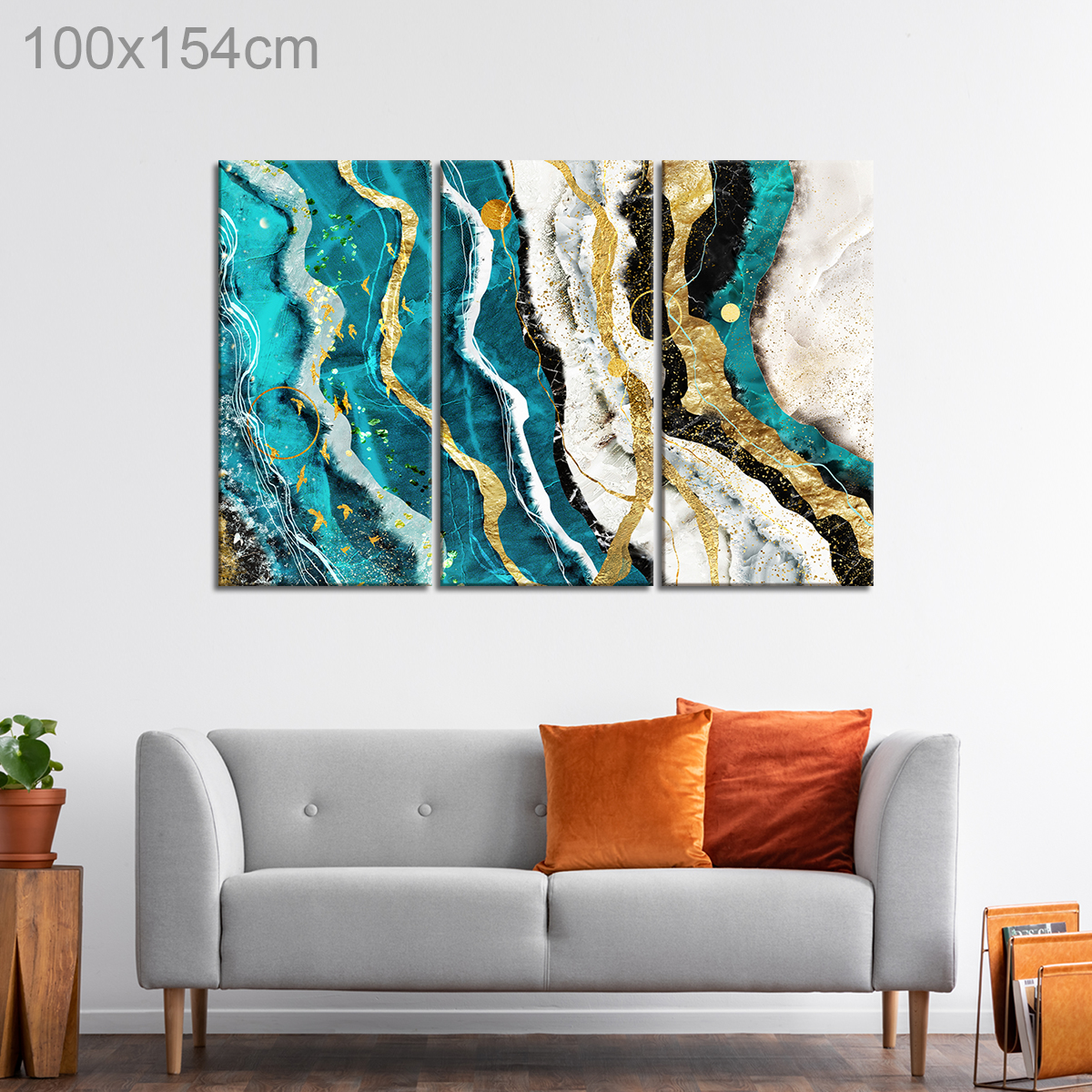 Blue and Gold Geode Painting