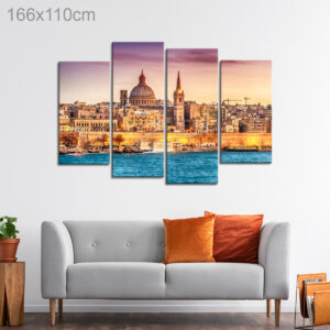 Skyline of Marsans Harbor in Valletta, Malta