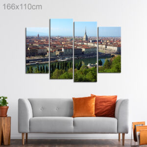 Po river and Mole Antonelliana Tower in Turin, Italy