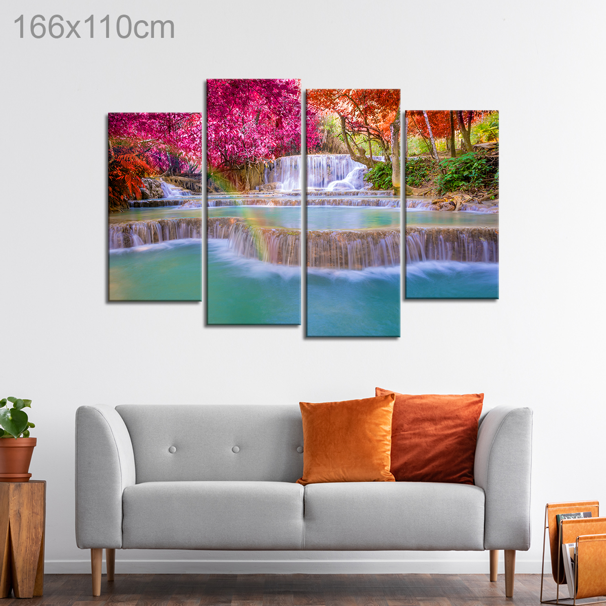 Waterfall in Colorful Forest