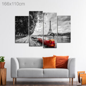 Eiffel Tower with View of Seine River in Paris, France