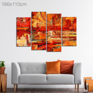 Sunset Colored Abstract Oil Painting