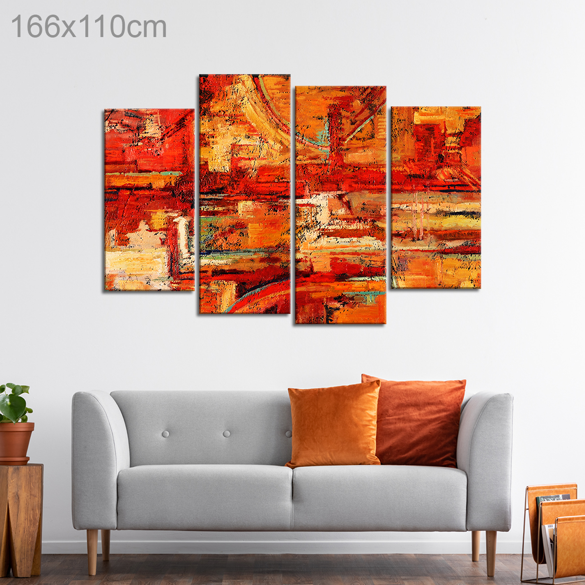 Sunset Colored Abstract Oil Painting