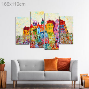 Colorful Block of Houses Painting