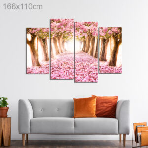 Pink Flower Tree Walkway