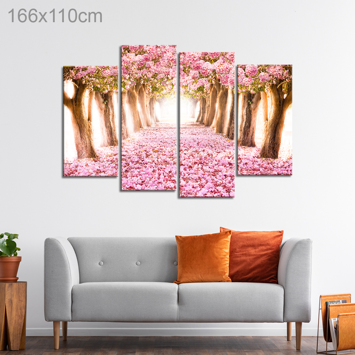 Pink Flower Tree Walkway