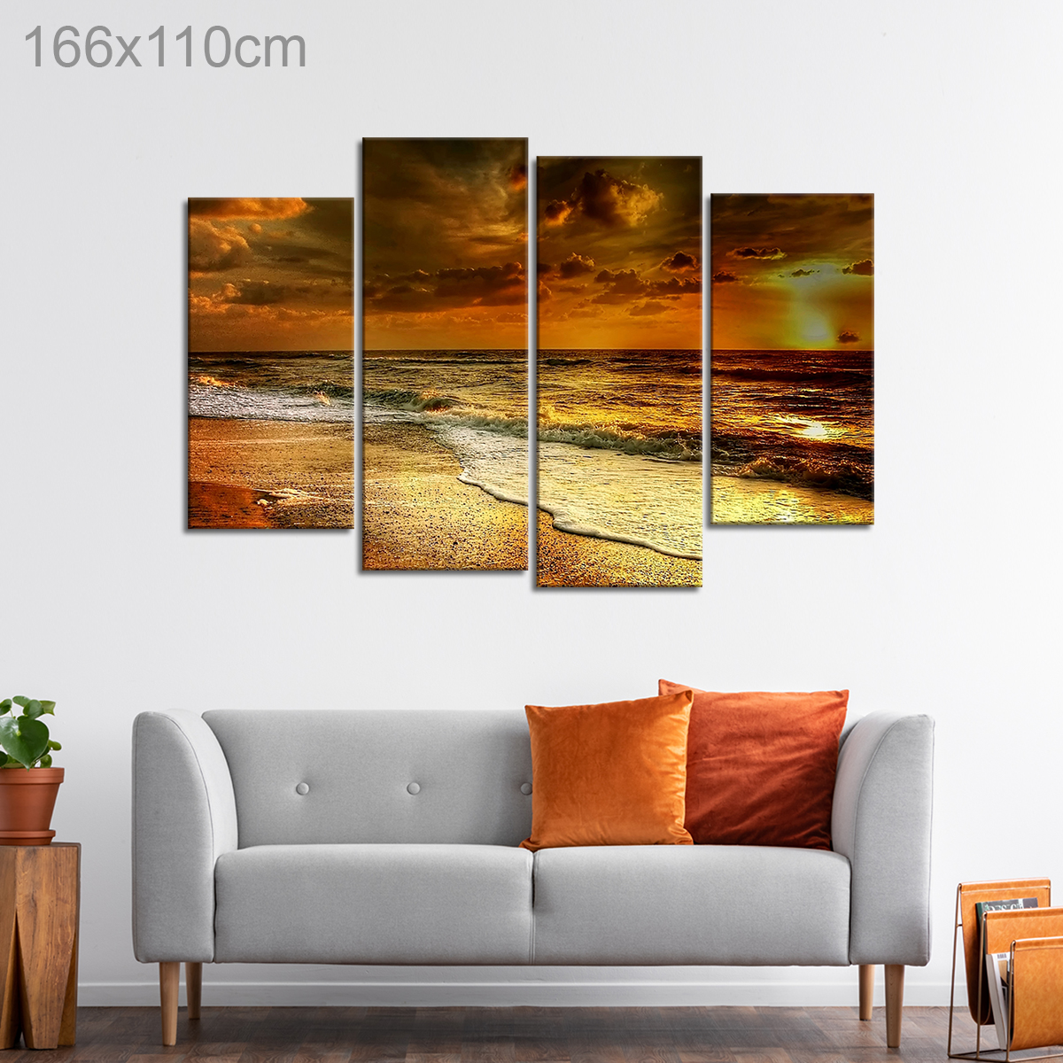 View of the Sunset over a Beach