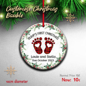 Wooden customize Bump's First Christmas