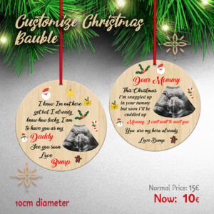 Wooden customize christmas bauble