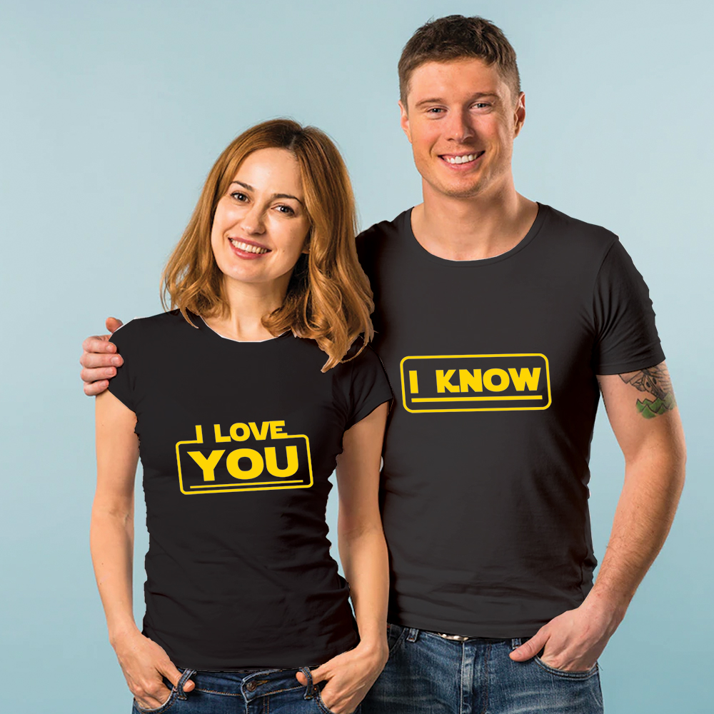 ❤ I Love you, I know. Couple T-Shirts - Image 3