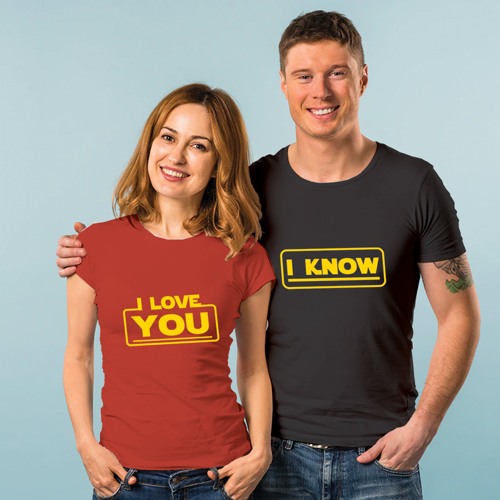 ❤ I Love you, I know. Couple T-Shirts - Image 2