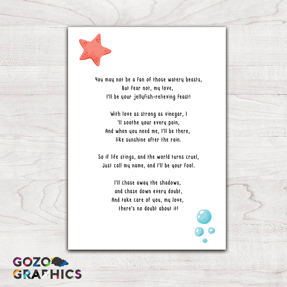 If you got stung by a jellyfish, I wolud totally pee on you! Greeting card - Image 4