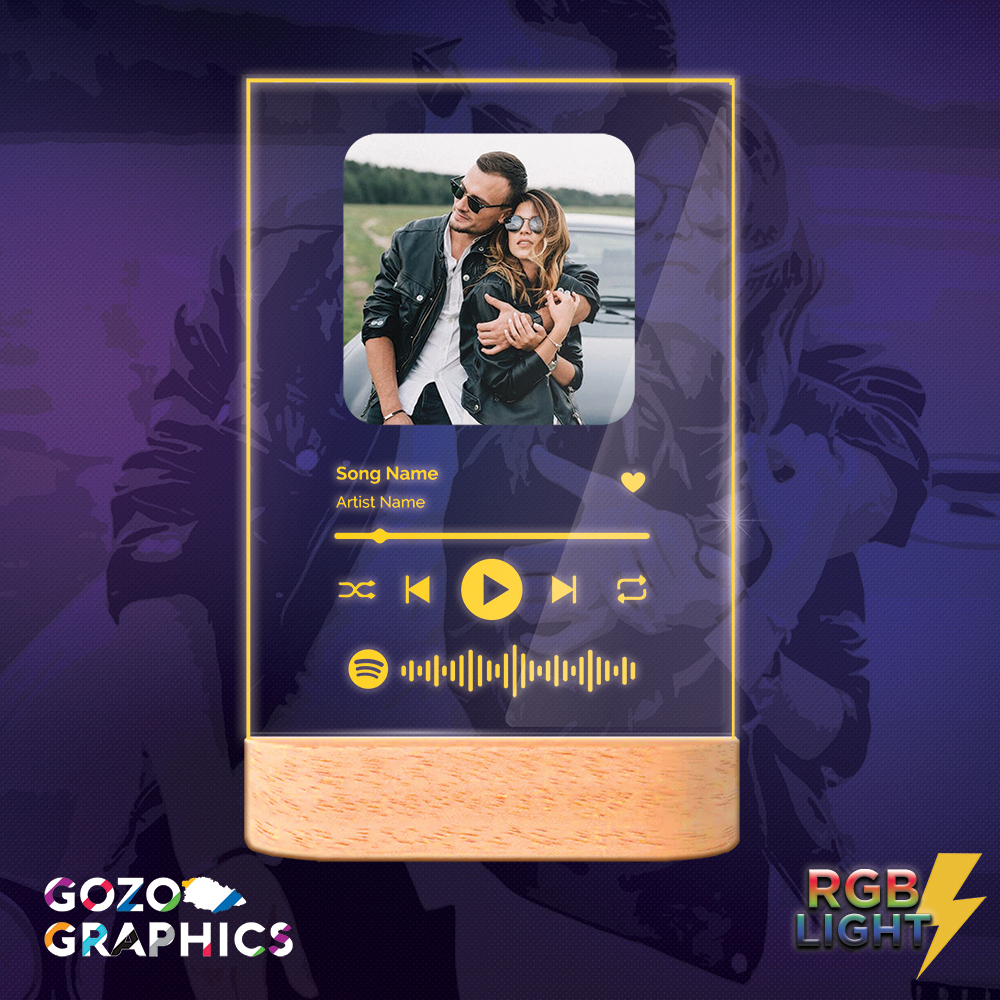 🌟Personalized Spotify lamp RGB Colors, remote control and timer