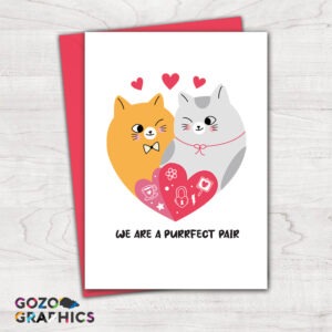 We are a purrfect pair! Greeting card